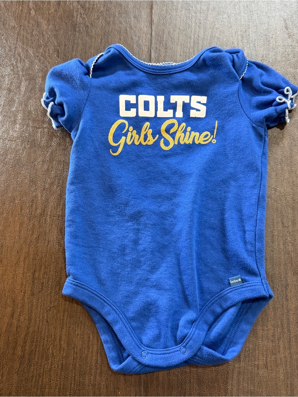 Indianapolis Colts Girls Shine! Blue Baby One-Piece Bodysuit Sz 6-12M